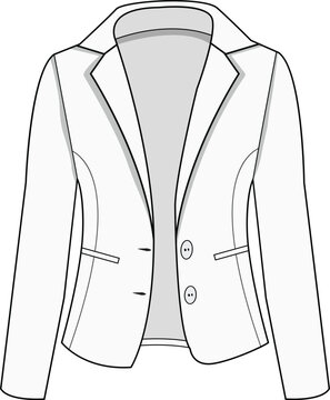 white blazer outline fashion design clip art preview