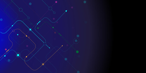 Vectors, Technology lines and dots connection with triangle. Big data visualization, Global networking and big data visualization, Communicate technology concept background.