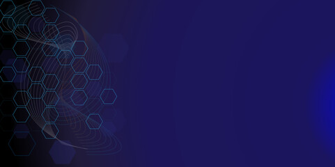 Vectors, Abstract hexagons connection dots and lines background. Big data visualization, communication technology concept. And network connection. 