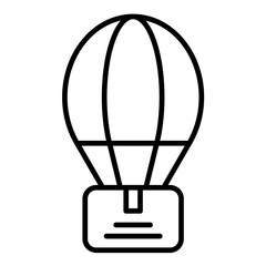 Parachute Drop Line Icon