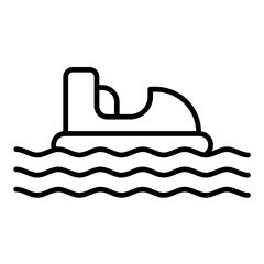 Log Flume Line Icon