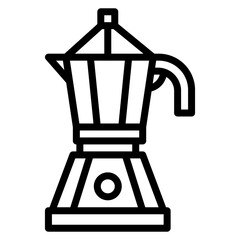 Italian Coffee Pot Line Icon