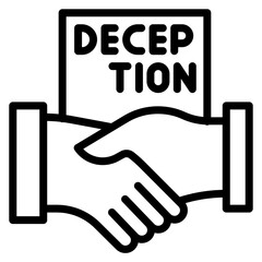 Deceptive Handshake Line Icon