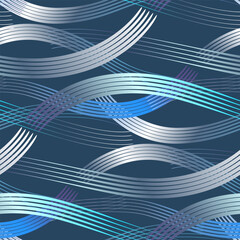 Flowing Waves Seamless Pattern - 682284574