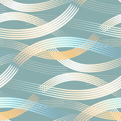 Flowing Waves Seamless Pattern - 682284598