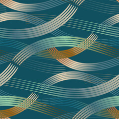 Flowing Waves Seamless Pattern - 682284716