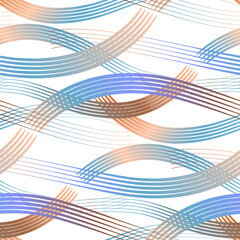 Flowing Waves Seamless Pattern - 682284719