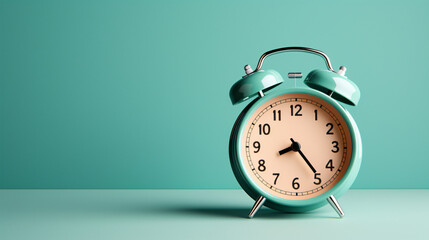 Alarm clock for early wake up Teal background