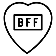 Best Friend Forever Line Icon
