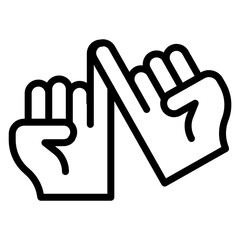 Pinky Promise Line Icon