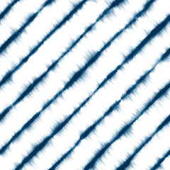 Vector Seamless Shibori Watercolor Indigo Tie Dye Fabric Pattern Texture Blue White Stripe Diamond Geo Stripe Tile