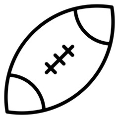 Rugby Ball Line Icon