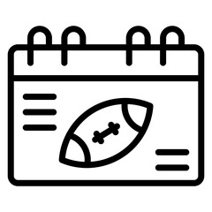 Rugby Match Date Line Icon