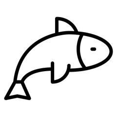 Fish Line Icon - obrazy, fototapety, plakaty