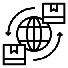 Worldwide Shipping Line Icon