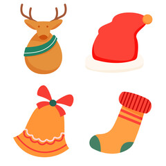 Festive Christmas Icons in Vibrant Flat Design