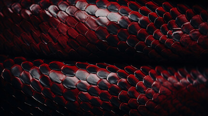 red and black abstract snakeskin texture background - obrazy, fototapety, plakaty
