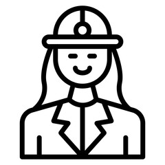 Female Engineer Line Icon