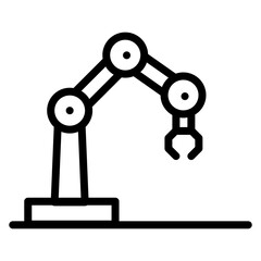 Industrial Robot Line Icon