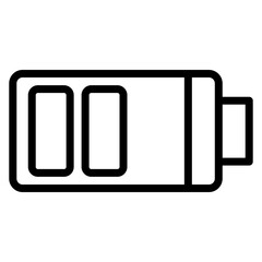 Medium Battery Line Icon