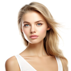 Naklejka premium Blonde Woman with Natural Make-Up, Isolated