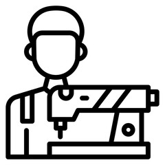 Tailoring Men Line Icon