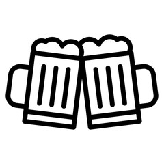 Beers Toasting Line Icon