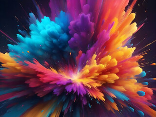 Multicolour particles explosion. Abstract background