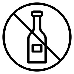Drinks Not Allowed Line Icon