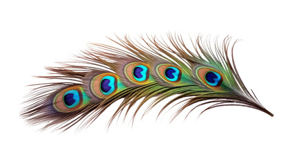 Obraz premium peacock feather isolated on transparent background cutout