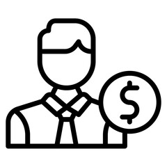 Banker Line Icon