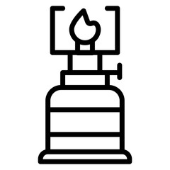 Camping Gas burner Line Icon