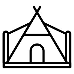 Camping Tent Line Icon