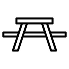 Picnic Table Line Icon