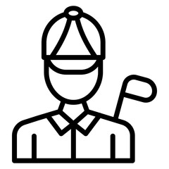 Golf Coach Line Icon