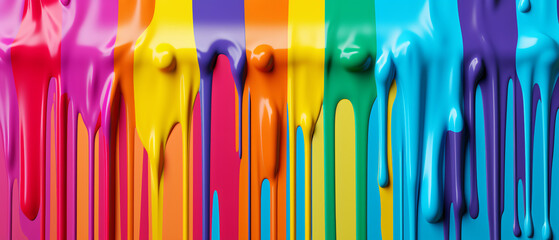 Background colored dripping paint multicolored banner