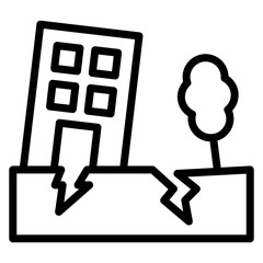 Earthquake Line Icon