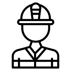 Firefighter Male Line Icon