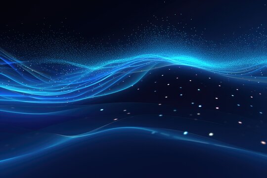 Concept of communication network technology internet business. Blue background.