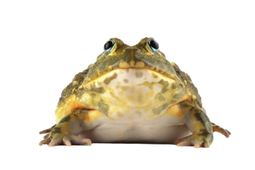 The African Giant Bullfrog (Pyxicephalus adspersus) closeup, Juvenile  African Giant Bullfrog on isolated background