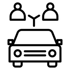 Car Sharing Line Icon