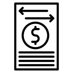 Cash Flow Statement Line Icon