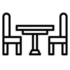 Cafe Table Line Icon