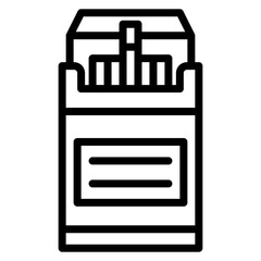 Packet of Cigarettes Line Icon