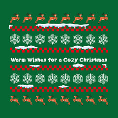 Warm Wishes for a Cozy Christmas. Christmas design.