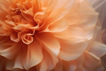  a close up of a large orange flower with a blurry background of the petals and the center of the flower in the center of the center of the flower.