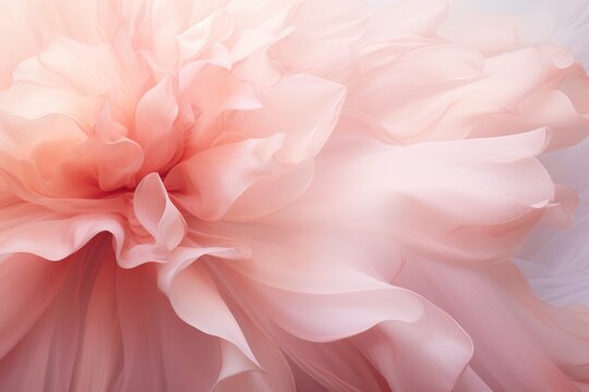  a close up of a large pink flower on a white and blue background with a blurry image of a large flower in the center of the center of the flower.