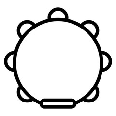 Tambourine Line Icon