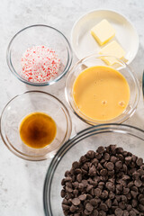 Homemade candy cane fudge