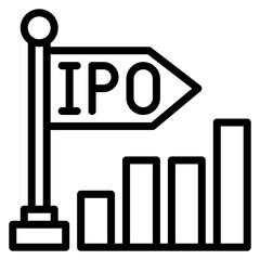 Initial Public Offer Line Icon
